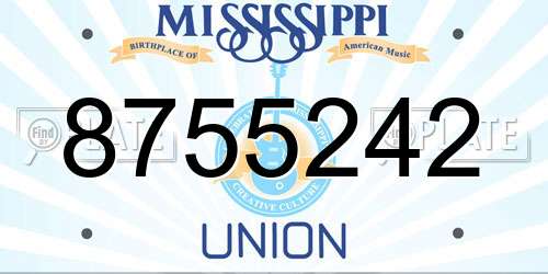 8755242 Mississippi License Plate