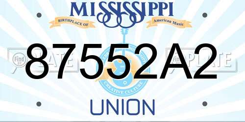 87552A2 Mississippi License Plate