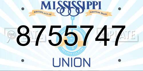 8755747 Mississippi License Plate