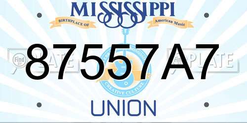 87557A7 Mississippi License Plate