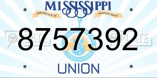 8757392 Mississippi License Plate