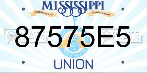 87575E5 Mississippi License Plate