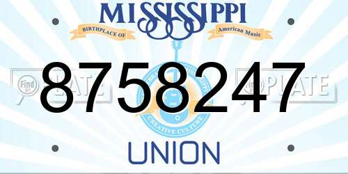 8758247 Mississippi License Plate