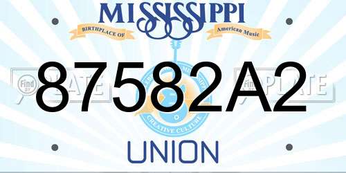 87582A2 Mississippi License Plate