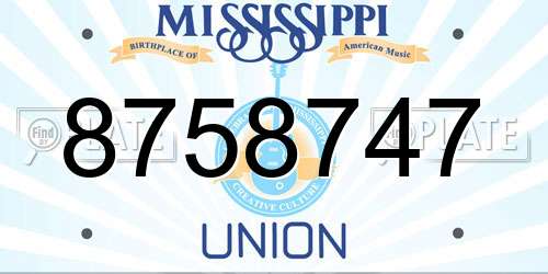 8758747 Mississippi License Plate