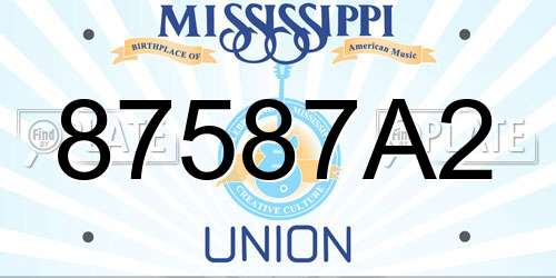 87587A2 Mississippi License Plate