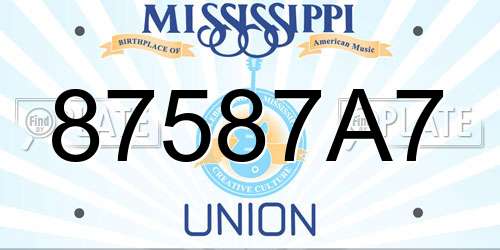 87587A7 Mississippi License Plate