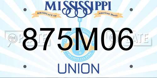 875M06 Mississippi License Plate