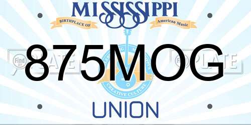 875MOG Mississippi License Plate