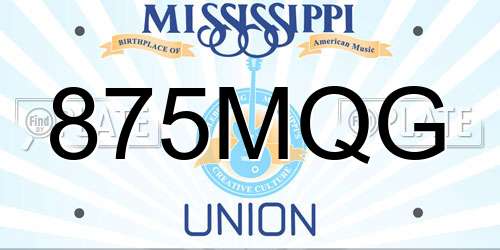 875MQG Mississippi License Plate