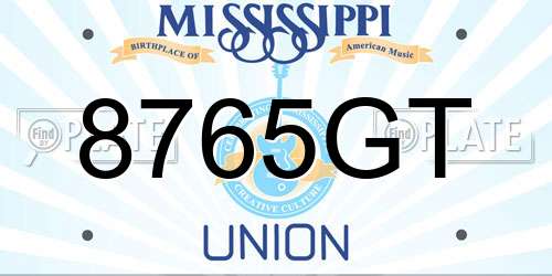 8765GT Mississippi License Plate
