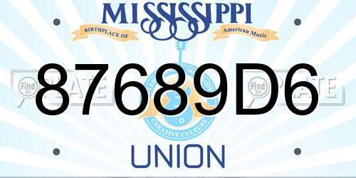 87689D6 Mississippi License Plate