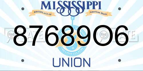 87689O6 Mississippi License Plate