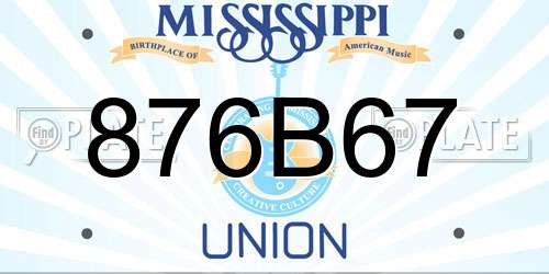 876B67 Mississippi License Plate