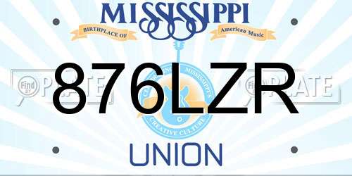 876LZR Mississippi License Plate