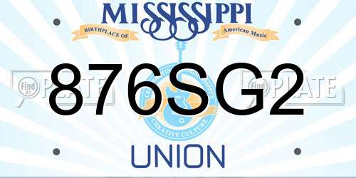 876SG2 Mississippi License Plate