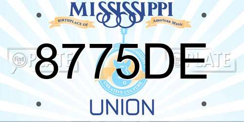 8775DE Mississippi License Plate