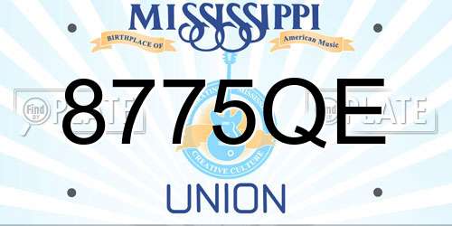 8775QE Mississippi License Plate