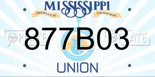 877B03 Mississippi License Plate
