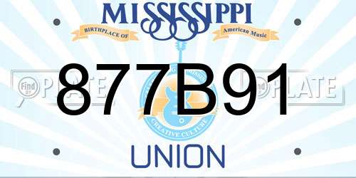 877B91 Mississippi License Plate