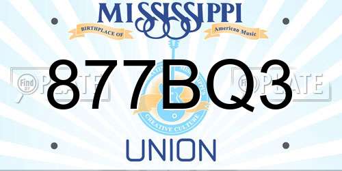 877BQ3 Mississippi License Plate