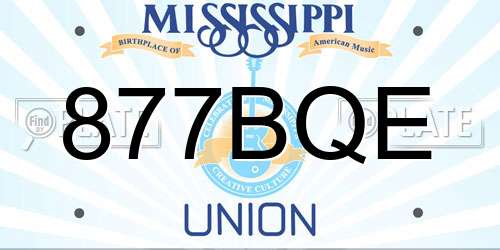 877BQE Mississippi License Plate
