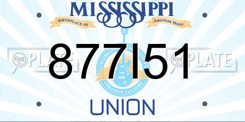 877I51 Mississippi License Plate