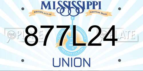 877L24 Mississippi License Plate