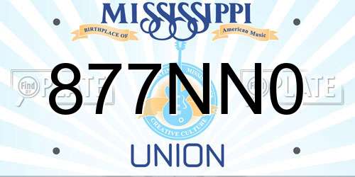 877NN0 Mississippi License Plate