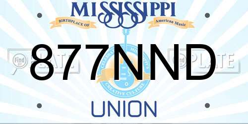 877NND Mississippi License Plate