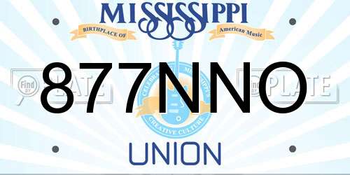 877NNO Mississippi License Plate
