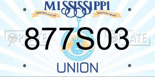 877S03 Mississippi License Plate