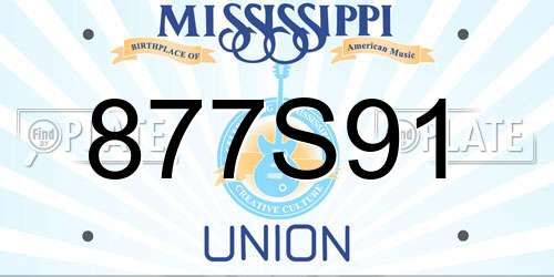 877S91 Mississippi License Plate