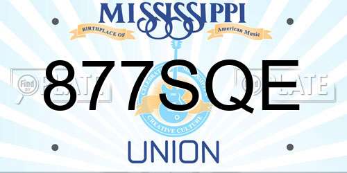 877SQE Mississippi License Plate