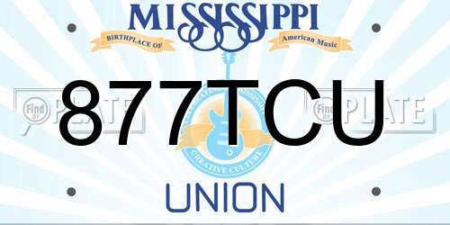 877TCU Mississippi License Plate