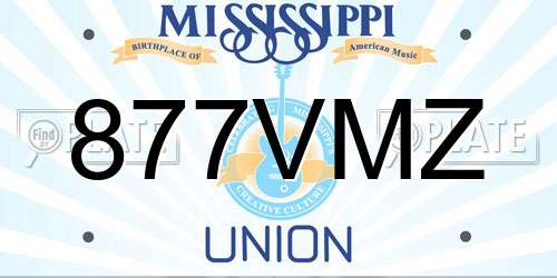 877VMZ Mississippi License Plate