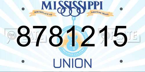 8781215 Mississippi License Plate
