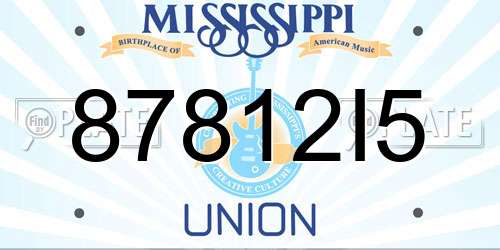 87812I5 Mississippi License Plate
