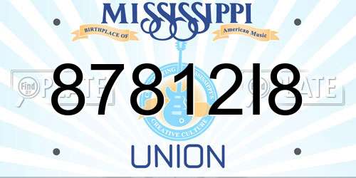 87812I8 Mississippi License Plate