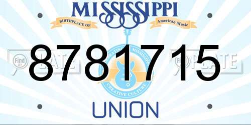 8781715 Mississippi License Plate