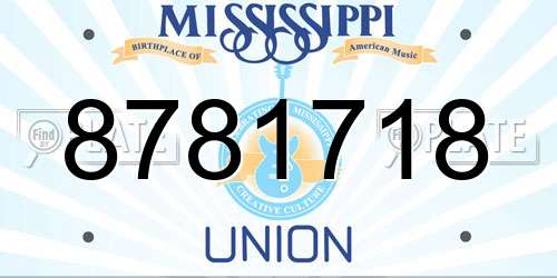 8781718 Mississippi License Plate