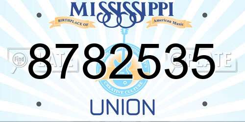 8782535 Mississippi License Plate