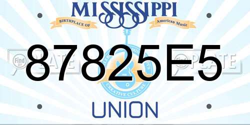 87825E5 Mississippi License Plate