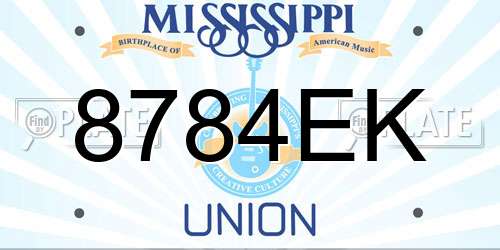 8784EK Mississippi License Plate