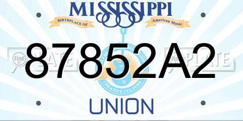 87852A2 Mississippi License Plate