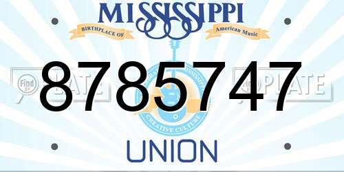 8785747 Mississippi License Plate