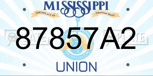 87857A2 Mississippi License Plate
