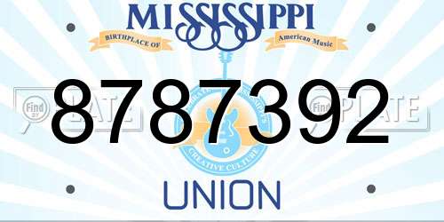 8787392 Mississippi License Plate