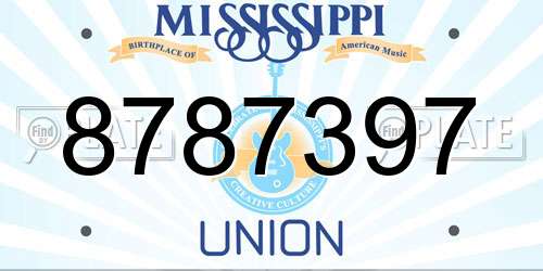 8787397 Mississippi License Plate