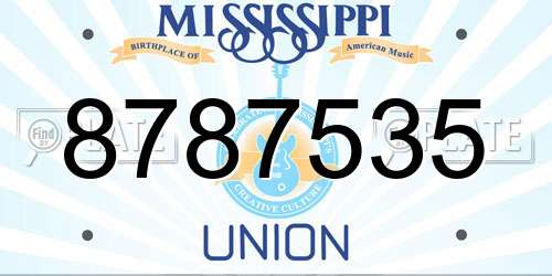 8787535 Mississippi License Plate